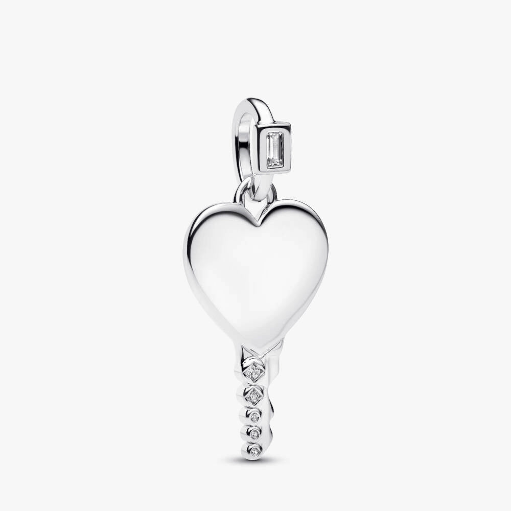 Engravable Heart Key Pendant