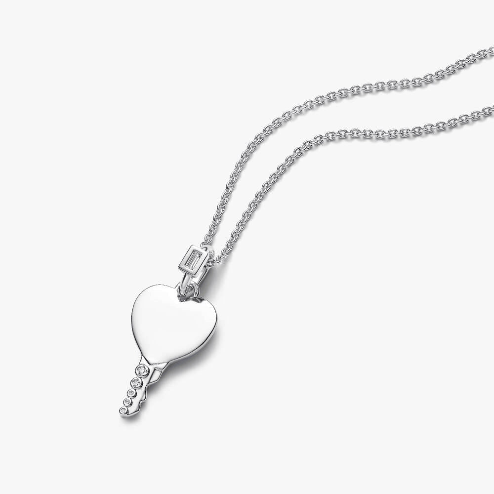 Engravable Heart Key Pendant