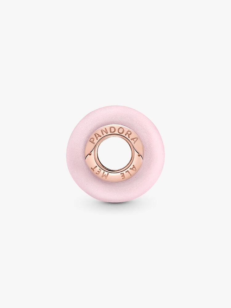 Matte Pink Murano Glass Charm