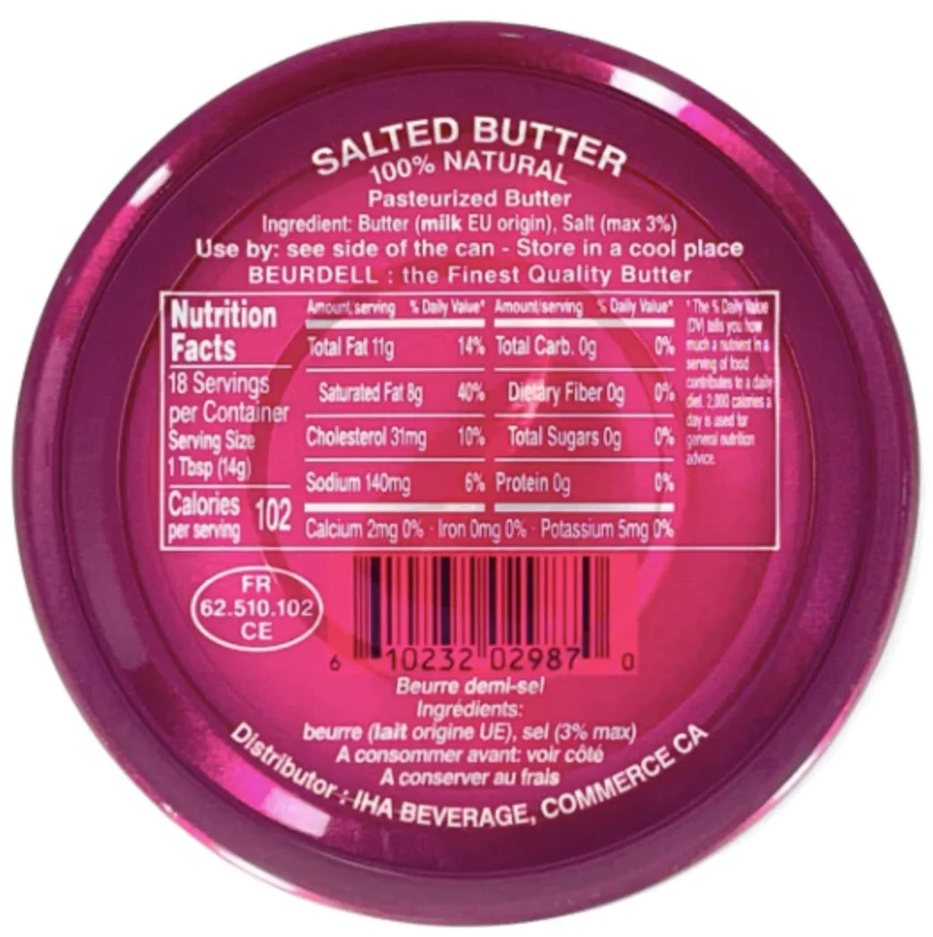 Beurdell Canned Salted Pasteurized French Butter, Pack Of 24