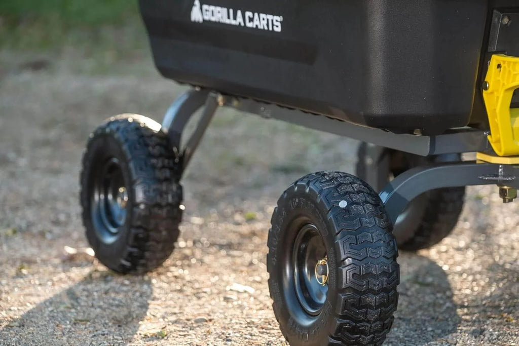 Poly Dump Garden Cart With No-Flat Tires, 7 Cubic Feet, 1200-Pound Capacity, Black - 7GCG-NF