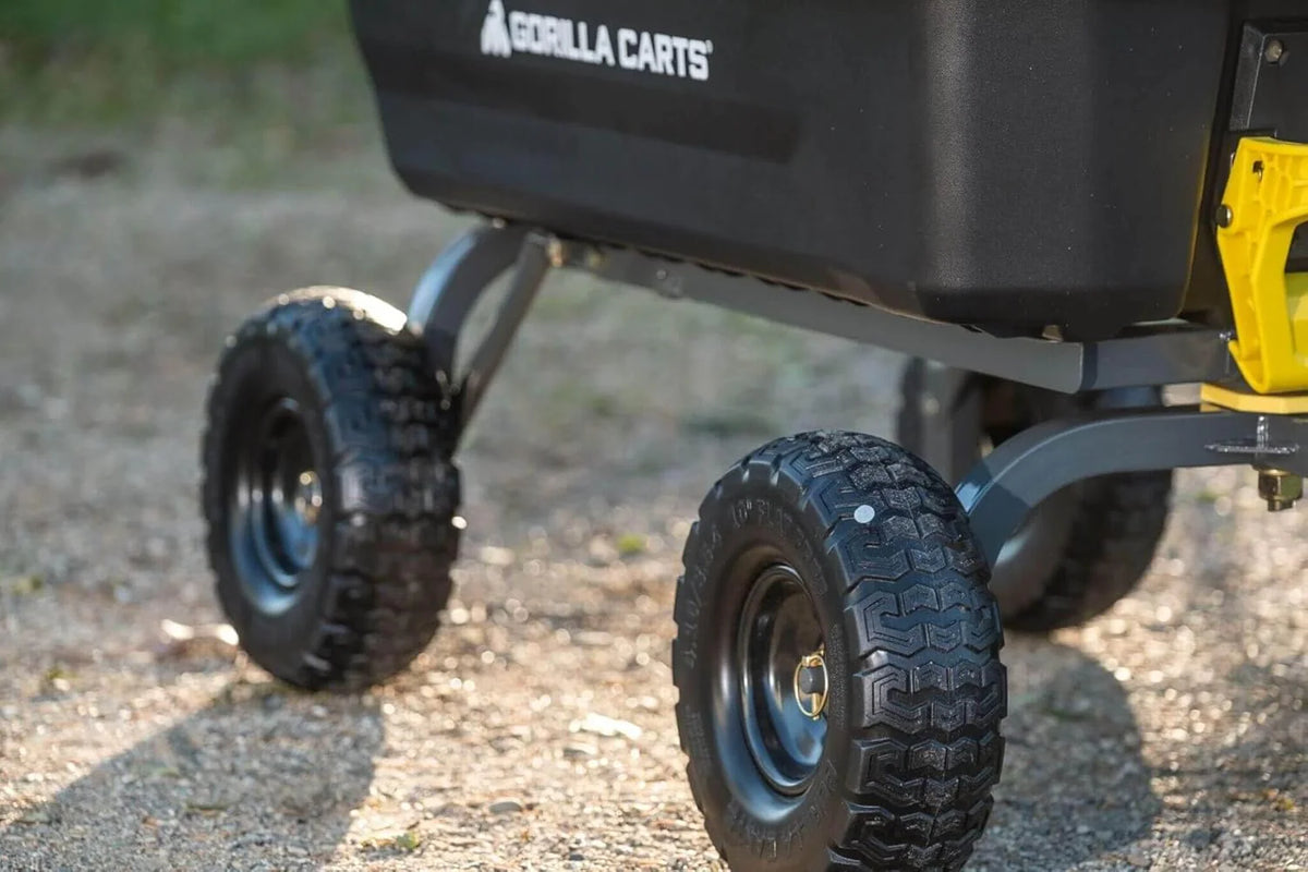 Poly Dump Garden Cart With No-Flat Tires, 7 Cubic Feet, 1200-Pound Capacity, Black - 7GCG-NF