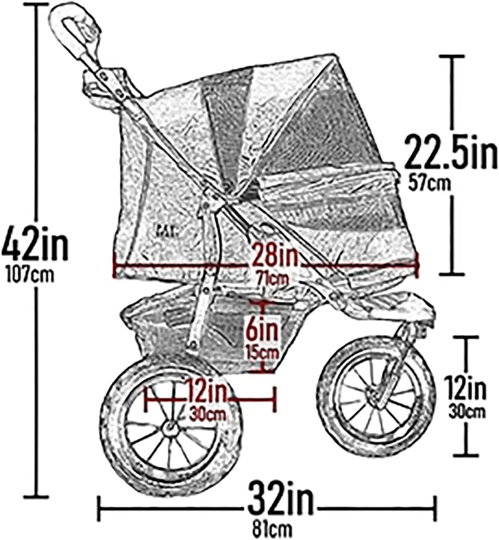 Pet Gear No-Zip Pet Stroller, Skyline, 70 lbs - NV