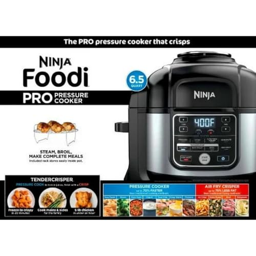 Ninja Foodi 10-in-1 6.5 Quart Pro Pressure Cooker Air Fryer Multicooker, Stainless - OS300