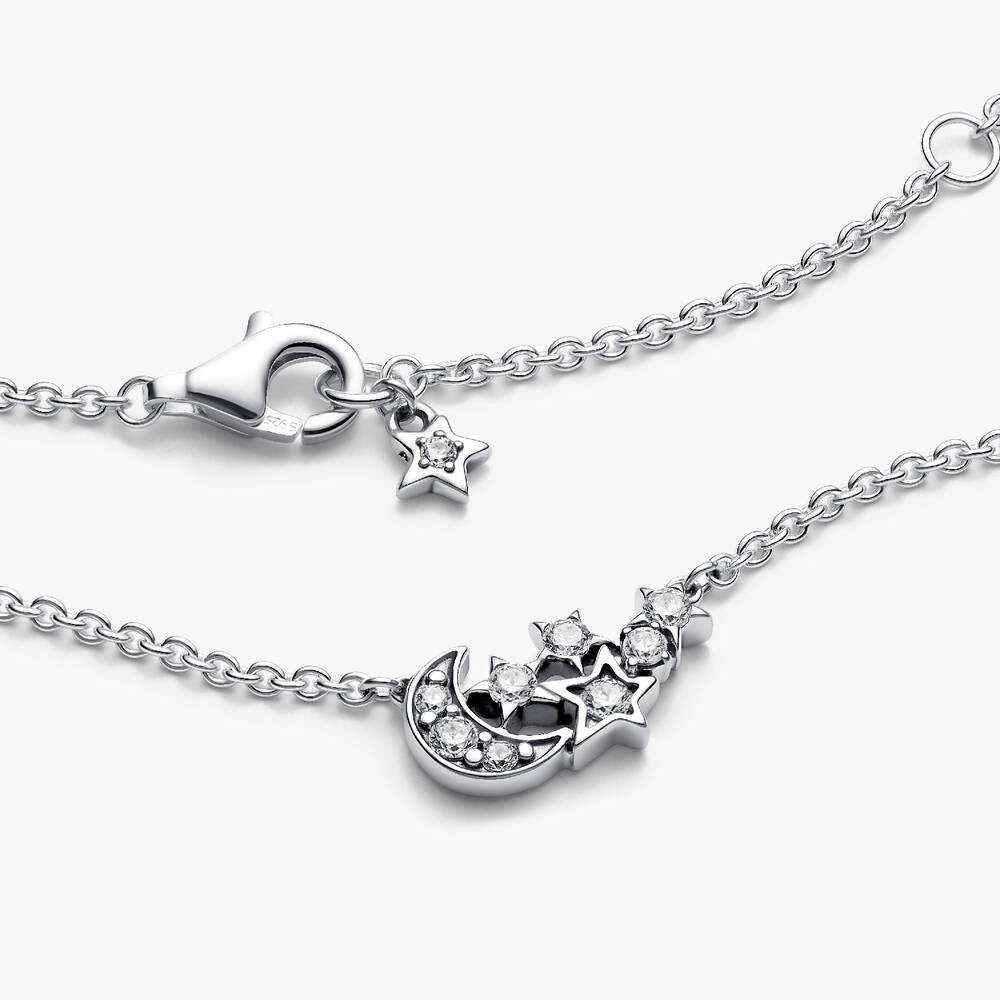 Sparkling Moon & Star Collier Necklace