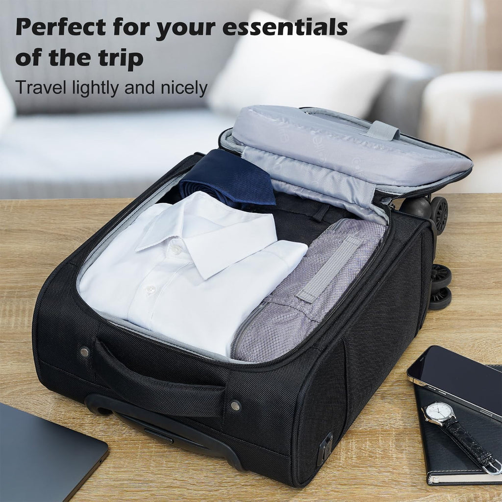 Underseat Carry-On Softside Spinner Luggage - Underseat-14-Inch-Plus