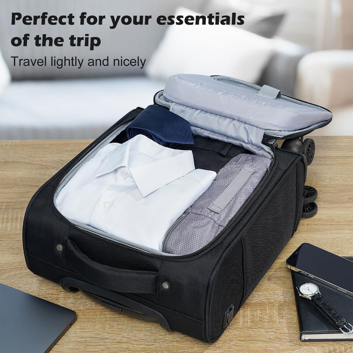 Underseat Carry-On Softside Spinner Luggage - Underseat-14-Inch-Plus