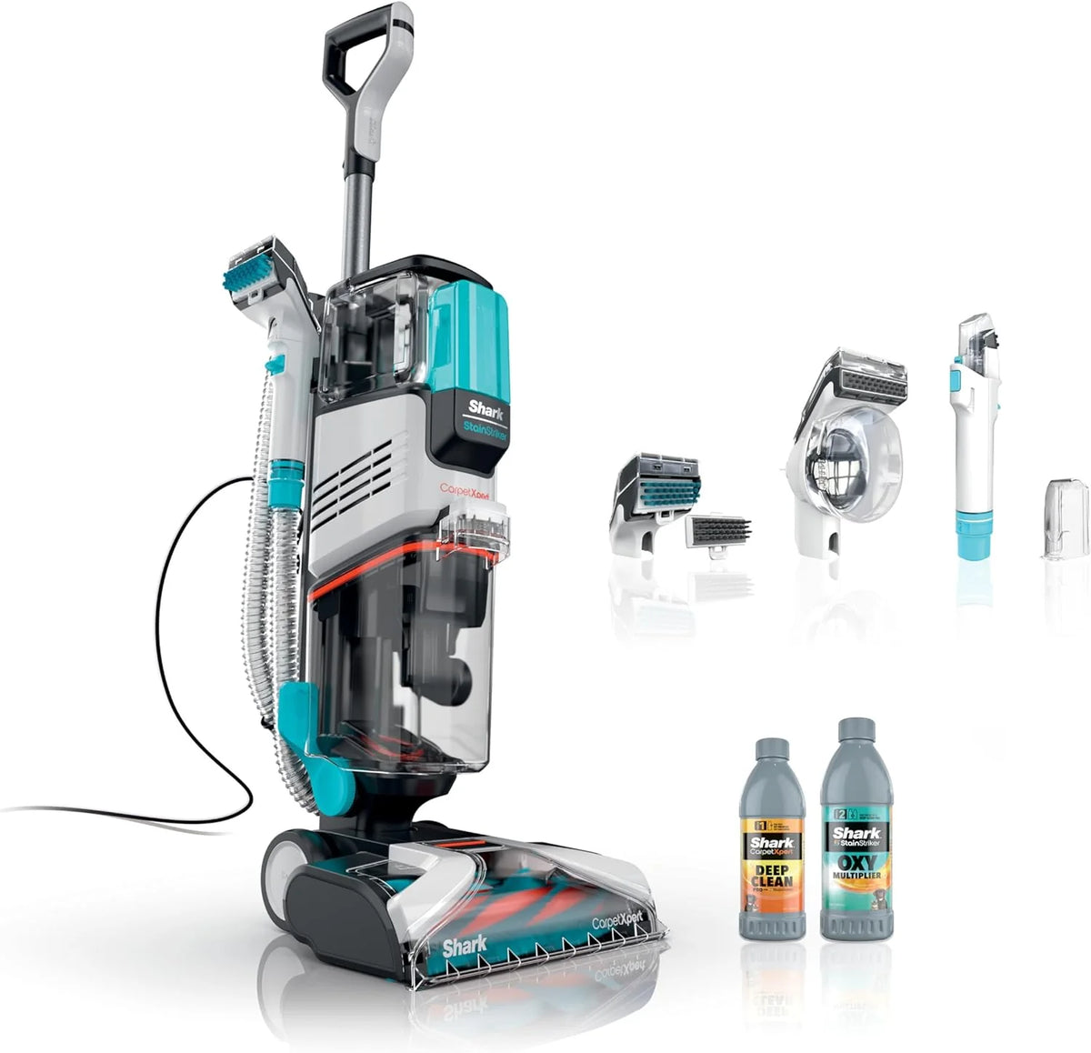 Shark CarpetXpert Carpet Cleaner, Cyan, 13.15 in D x 11.97 in W x 43.5 in H - EX201