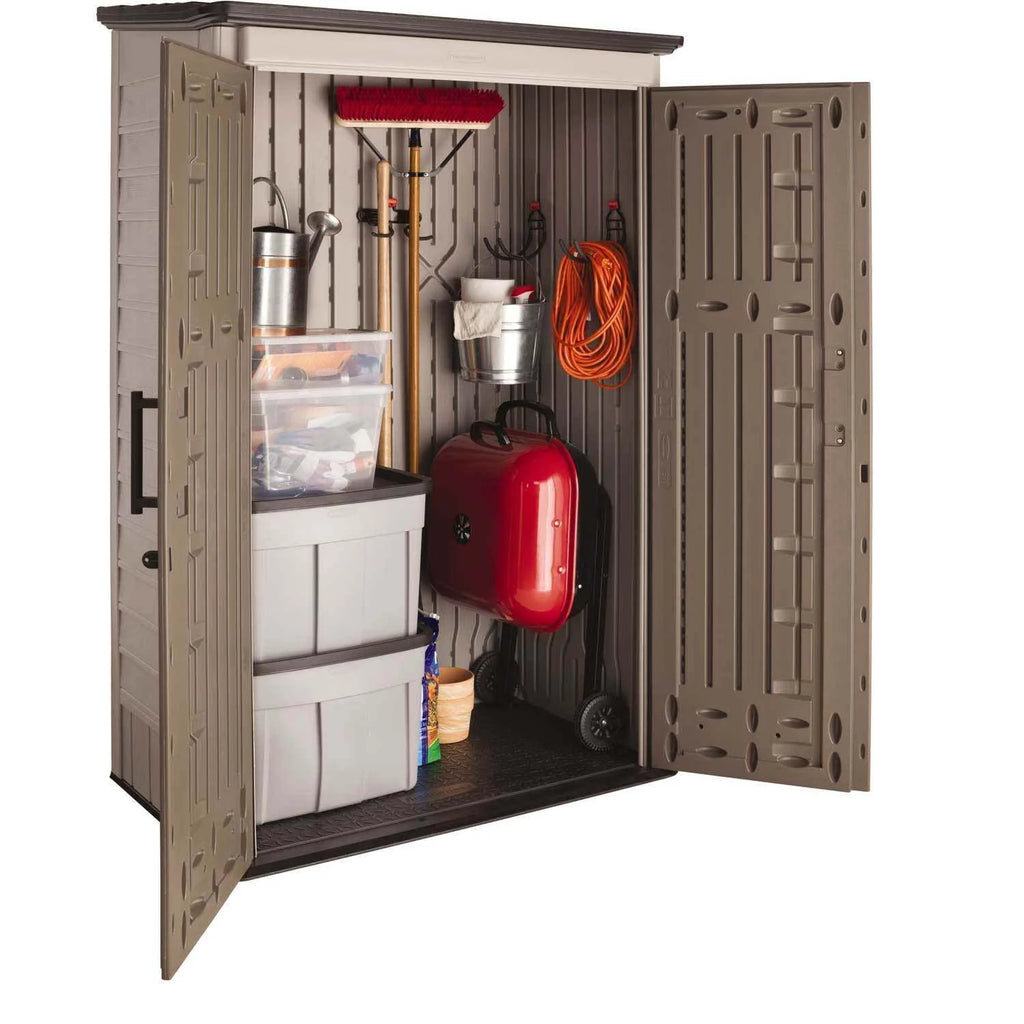 Rubbermaid Outdoor Storage Shed, 52 Cu. Ft., 52 in W x 31 in D x 81 in H - Lockable Double Doors