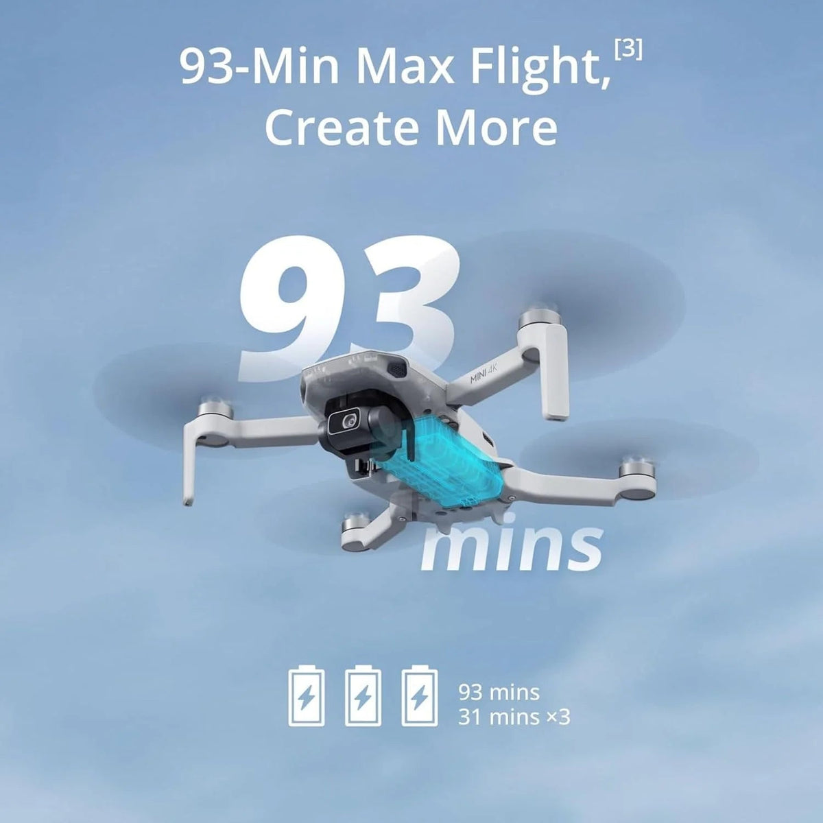 4K UHD Camera Drone Under 249 g With 3-Axis Gimbal, 10 km Video Transmission, Auto Return And 31-Min Flight Time