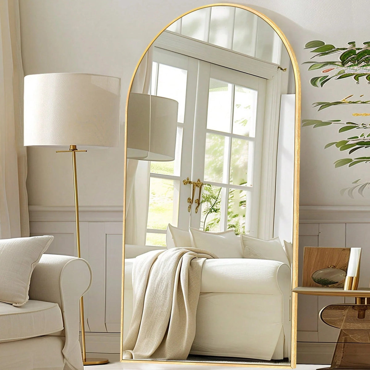 Arched Full Length Floor Mirror With Aluminum Alloy Frame - 65x22, 71x24, 71x28, 71x32