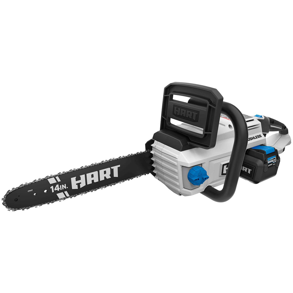 HART 40-Volt Cordless Brushless 14-Inch Chainsaw Kit With 4.0Ah Lithium-Ion Battery