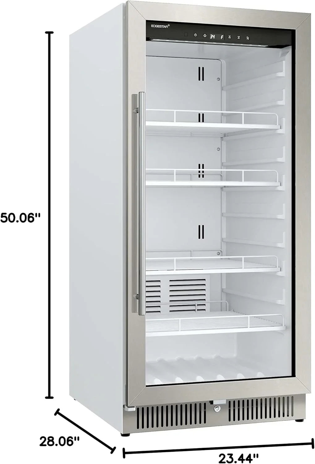 EdgeStar Commercial Beverage Merchandiser, 10.1 Cu. Ft., 22 in Wide, Stainless Steel - VBM101