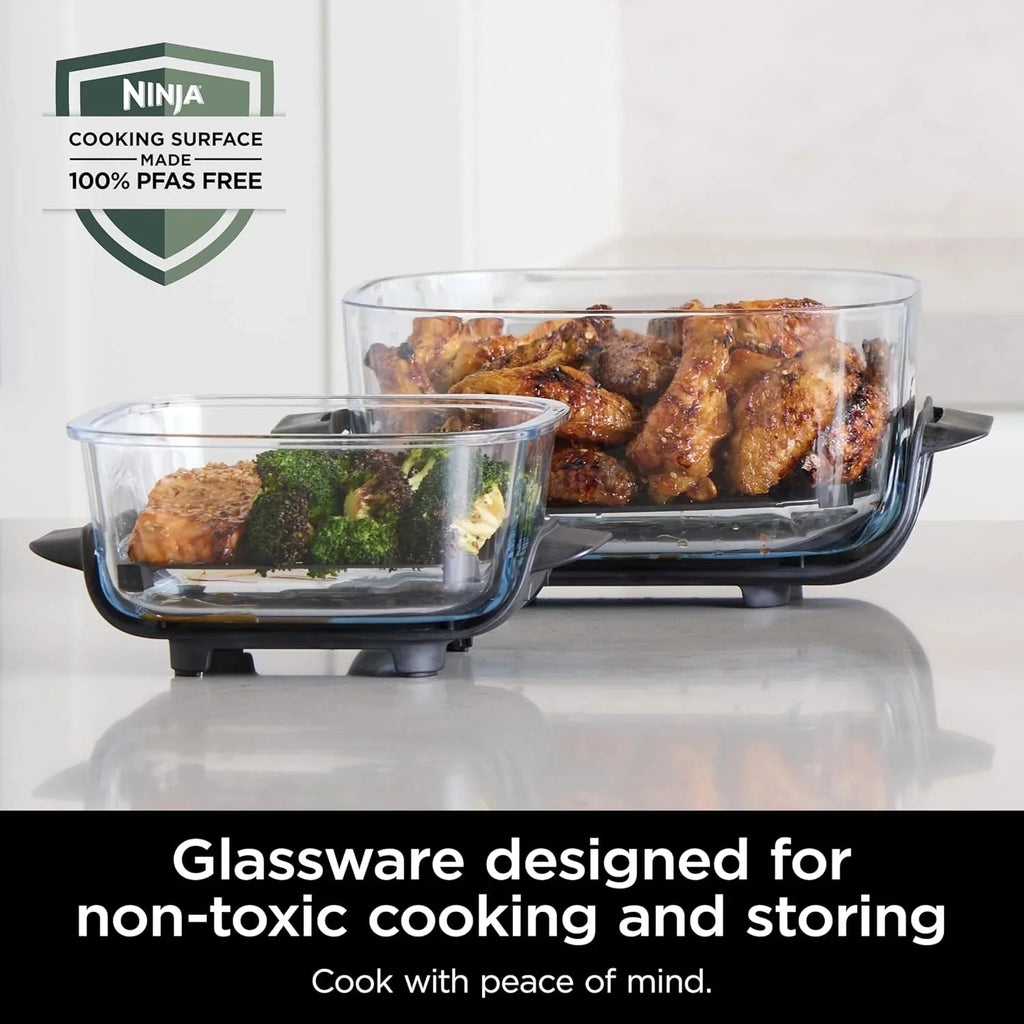 Ninja Crispi 4-in-1 Portable Glass Air Fryer Cooking System, 1500W, 4 QT And 6-Cup Containers