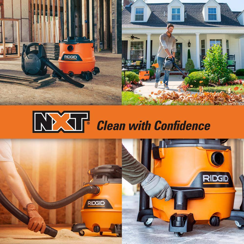 RIDGID 16 Gallon 6.5 Peak HP NXT Wet/Dry Shop Vacuum With Detachable Blower - HD1600