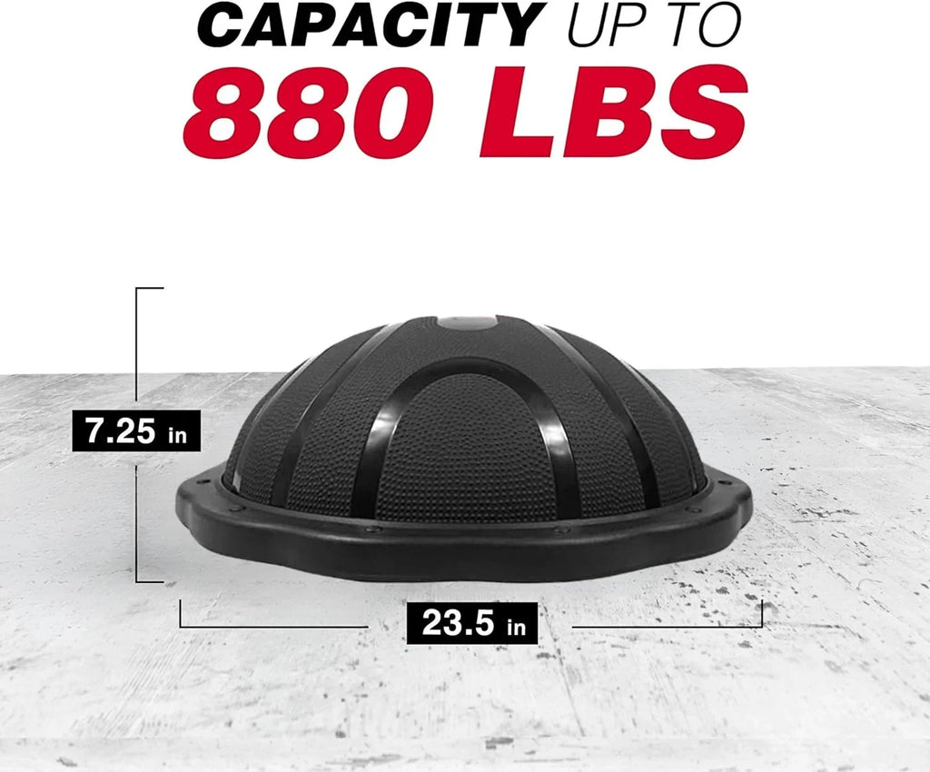 Yes4All Premium Half Ball Balance Trainer, 23.5 in x 7.25 in, 880 lbs, Black Matte