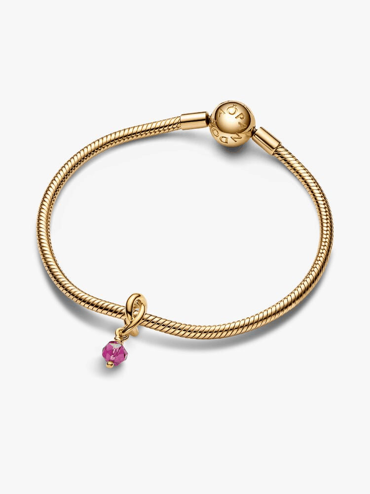 Faceted Pink Eternity Circle Dangle Charm