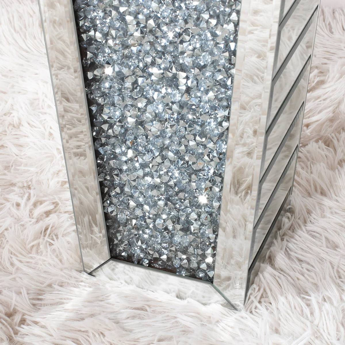 Crushed Diamond Floor Vase, Glass And MDF - 26.8 in, 36 in, 43 in