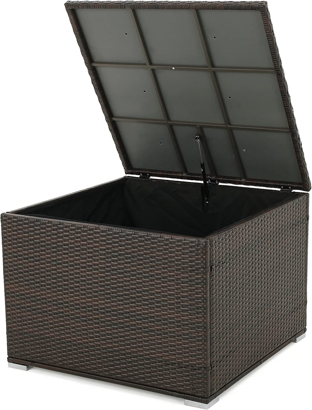 Samoa Wicker Outdoor Storage Box, Multibrown, 33.45 D x 33.45 W x 24.30 H