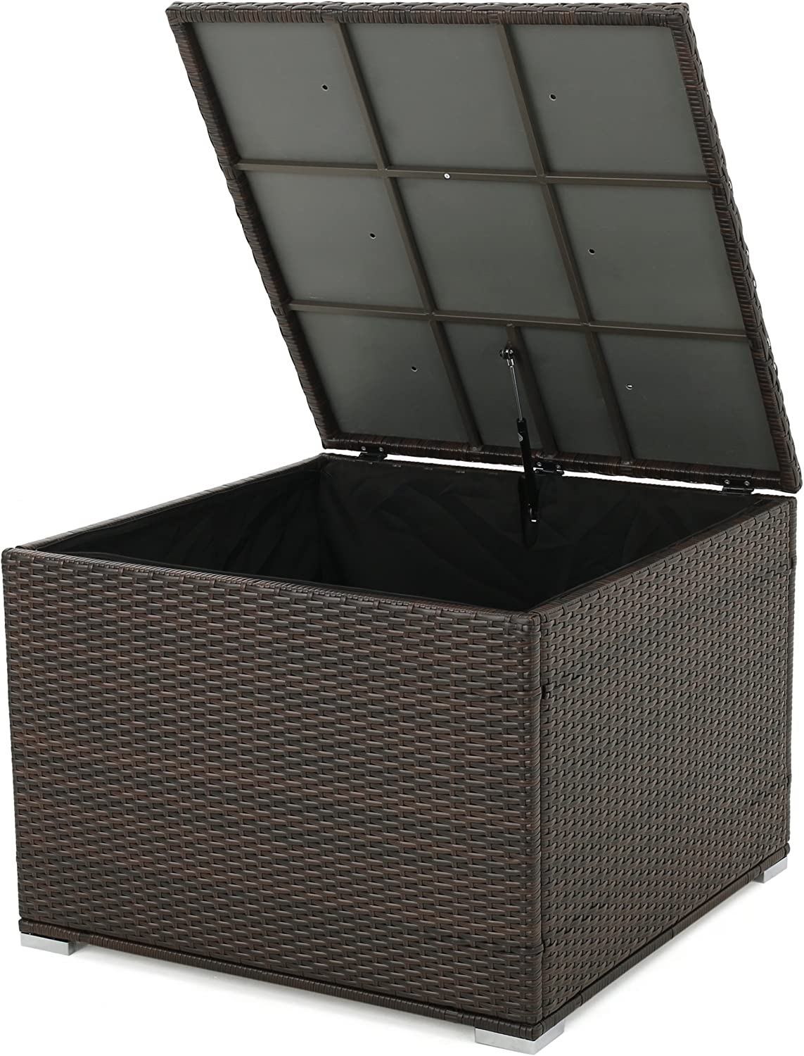 Samoa Wicker Outdoor Storage Box, Multibrown, 33.45 D x 33.45 W x 24.30 H