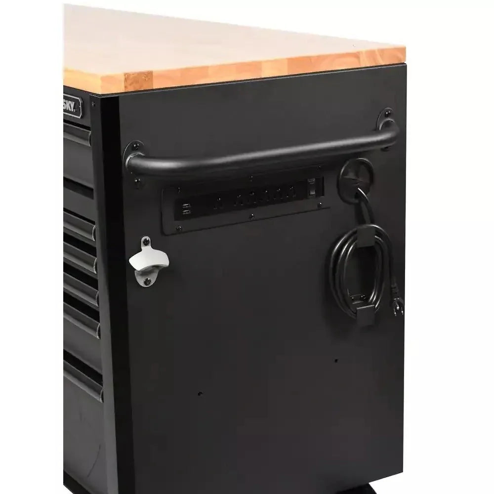 Heavy Duty 61 in. W x 23 in. D 15-Drawer Mobile Workbench With Solid Wood Top