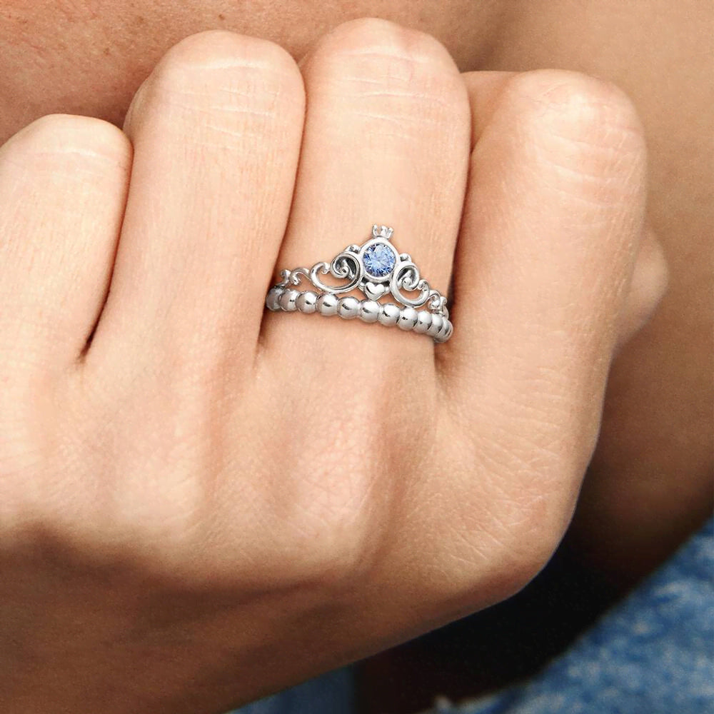 FINAL SALE - Disney Cinderella Blue Tiara Ring