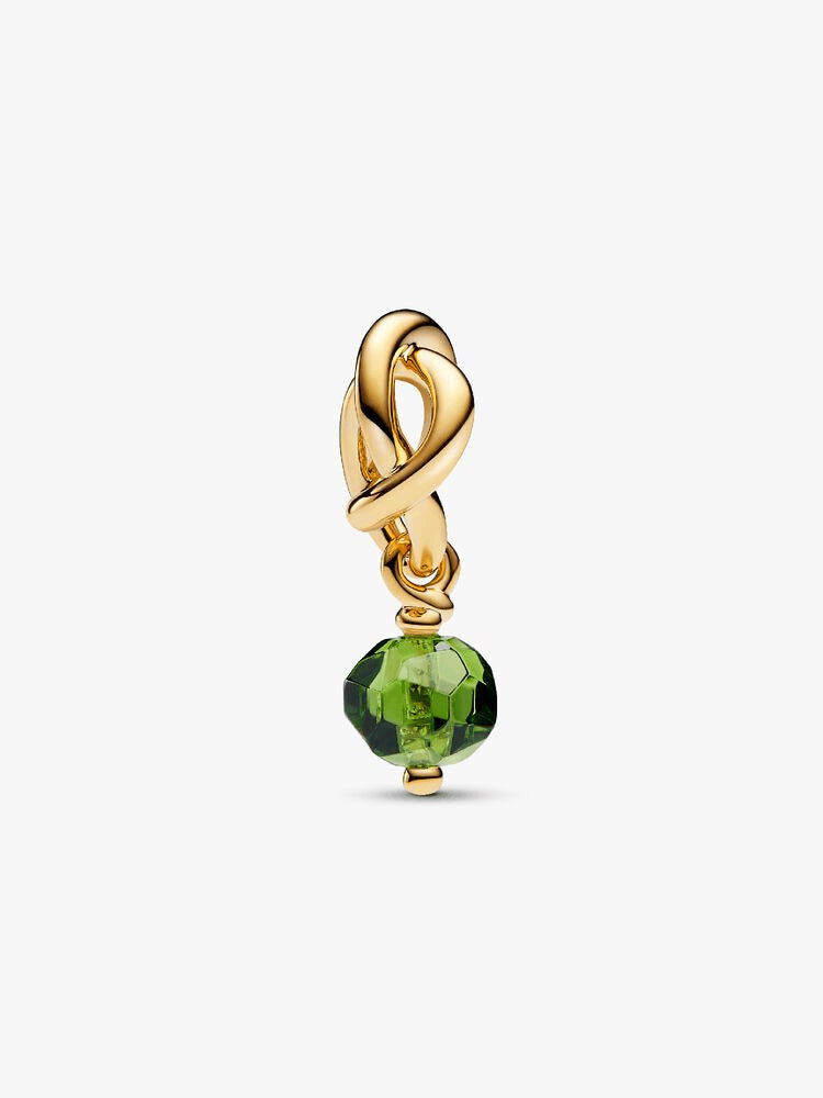 Faceted Spring Green Eternity Circle Dangle Charm