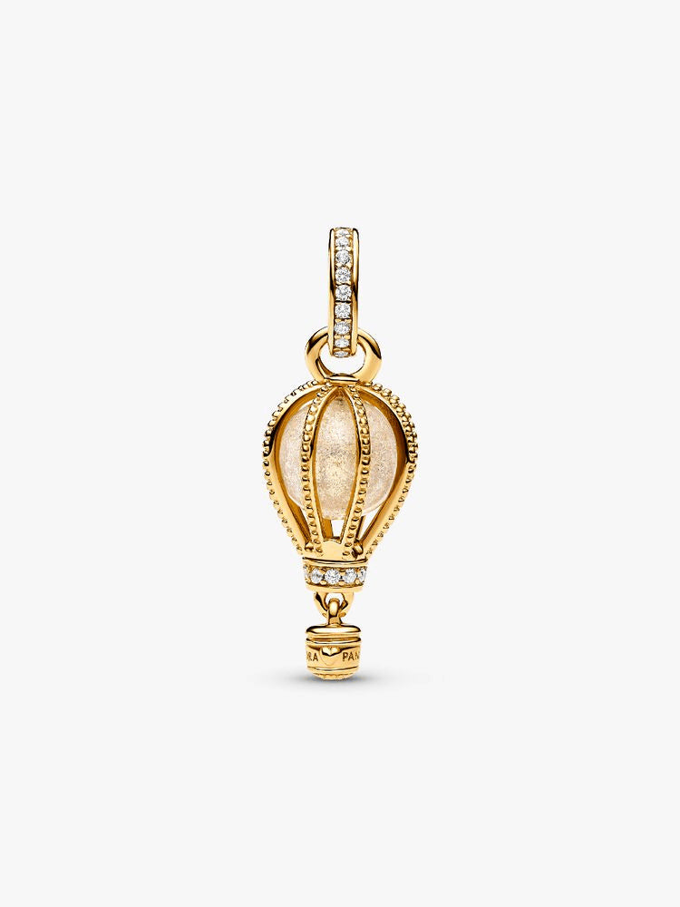 Sparkling Clear Hot Air Balloon Dangle Charm