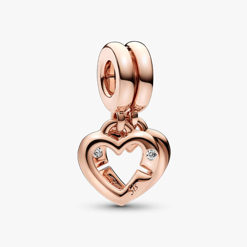 FINAL SALE - Linked Sister Hearts Split Dangle Charm
