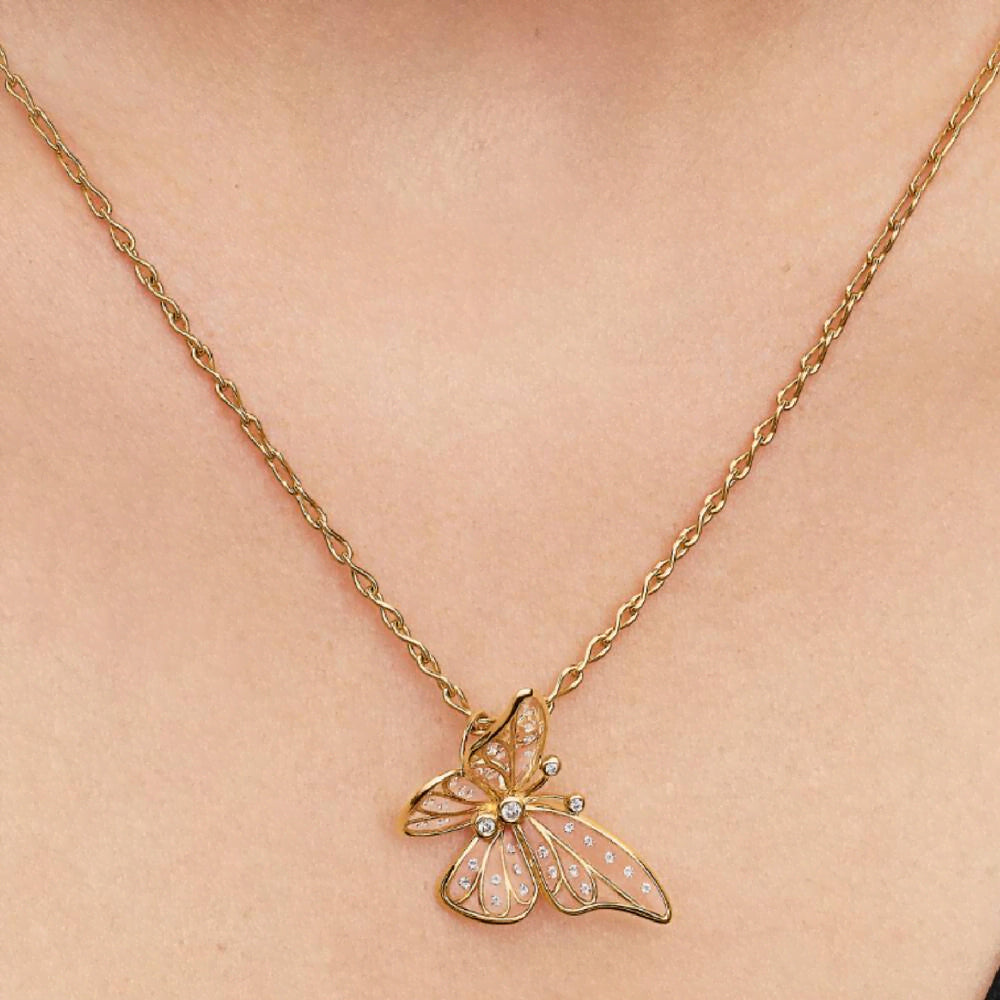 Oversized Butterfly Openwork Charm