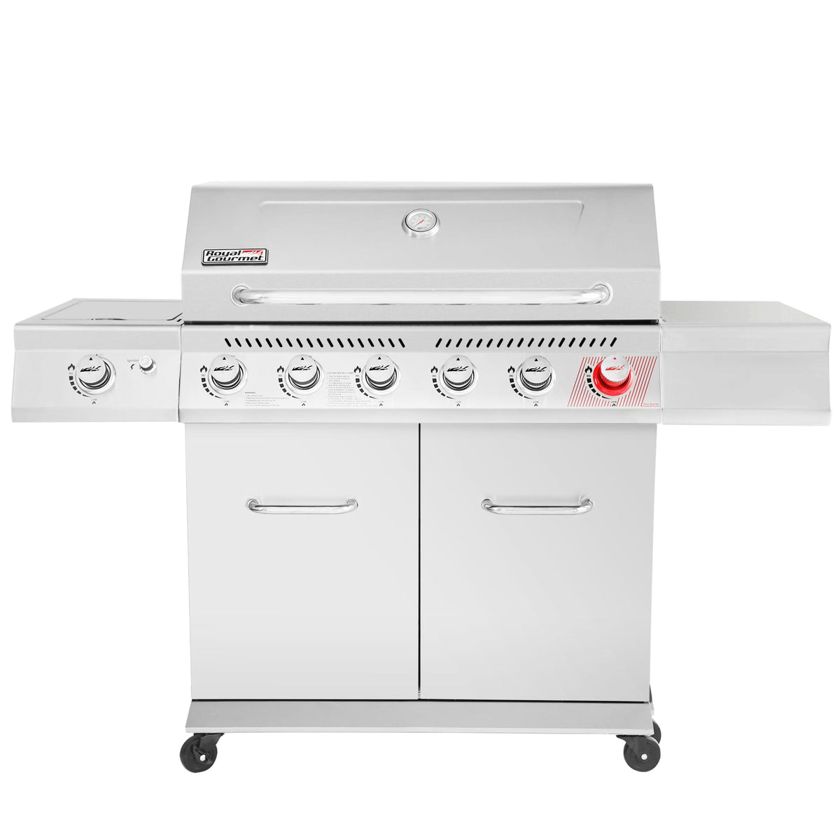Stainless Steel 6-Burner Gas Grill - 74,000 BTU With Sear And Side Burner
