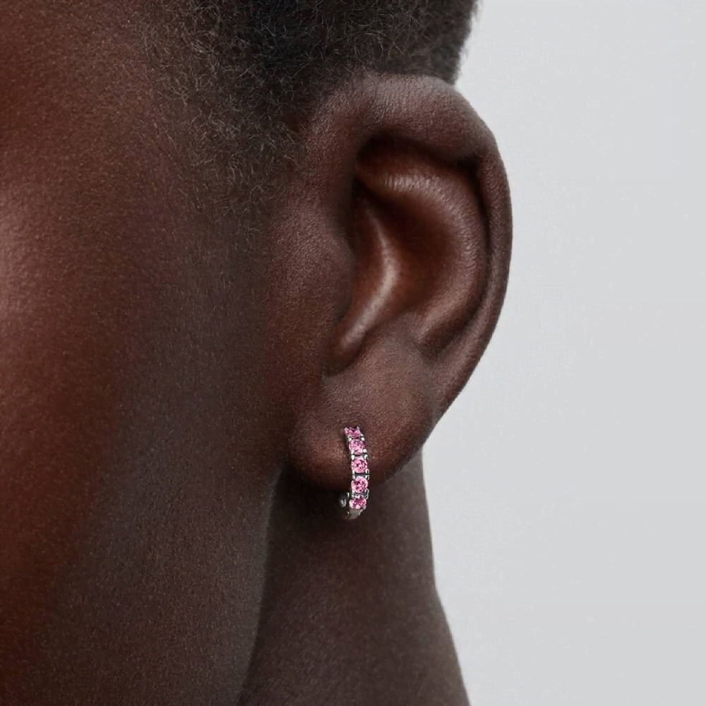 Pink Huggie Earrings