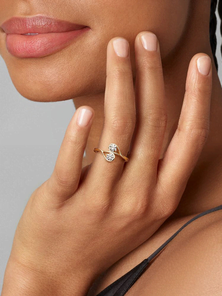 Pandora Infinite 14k Gold Double Lab-grown Diamond Ring