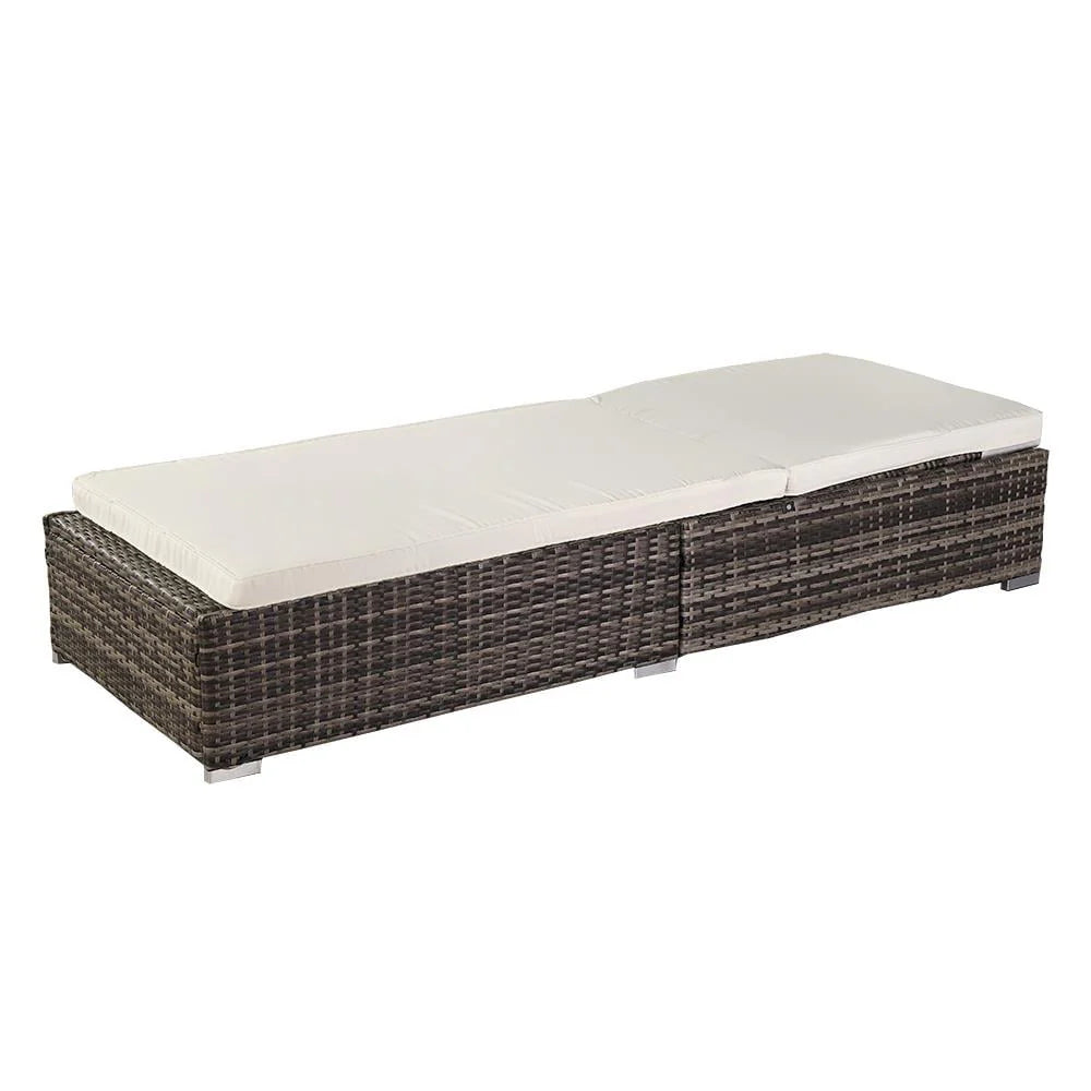 GoDecor Outdoor Rattan Chaise Lounge Chair, Gray