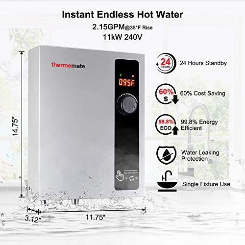 thermomate Electric Tankless Water Heater, 11kW 240 Volt - ET110
