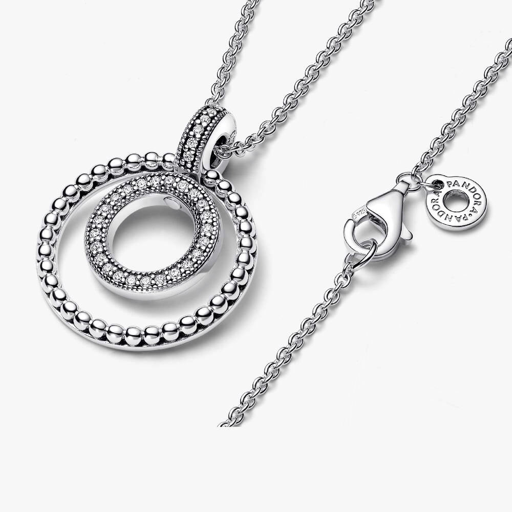 FINAL SALE - Pandora Signature Pavé & Beads Pendant & Necklace