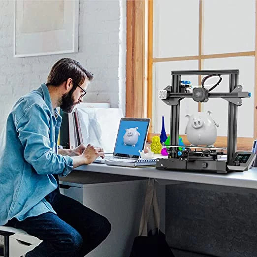 Creality Ender 3 V2 3D Printer, 220x220x250mm, Aluminum, Black - Ender 3 V2