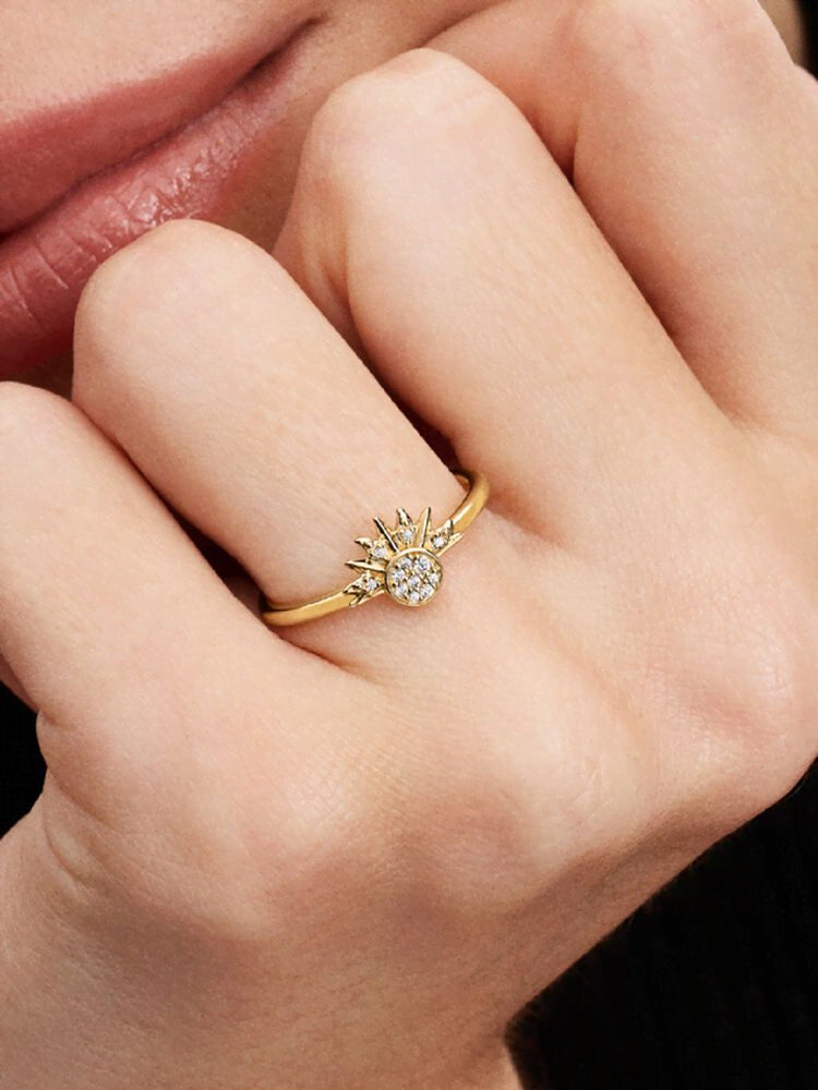 Celestial Sparkling Sun Ring