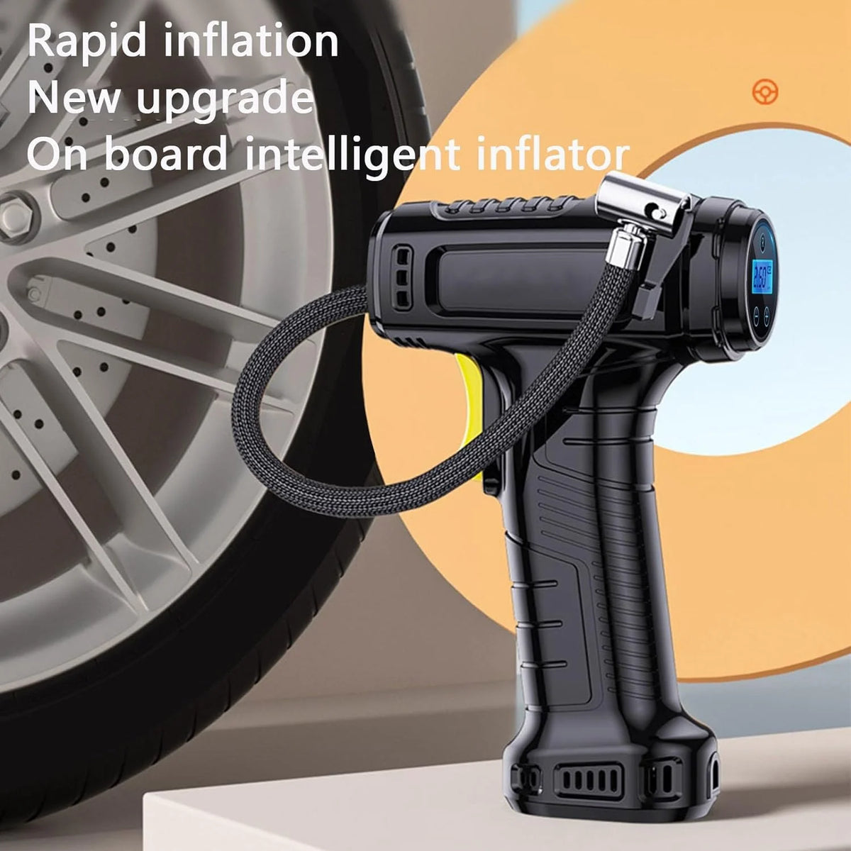 Gecau Tire Inflator Pump With Emergency LED Light, 12V