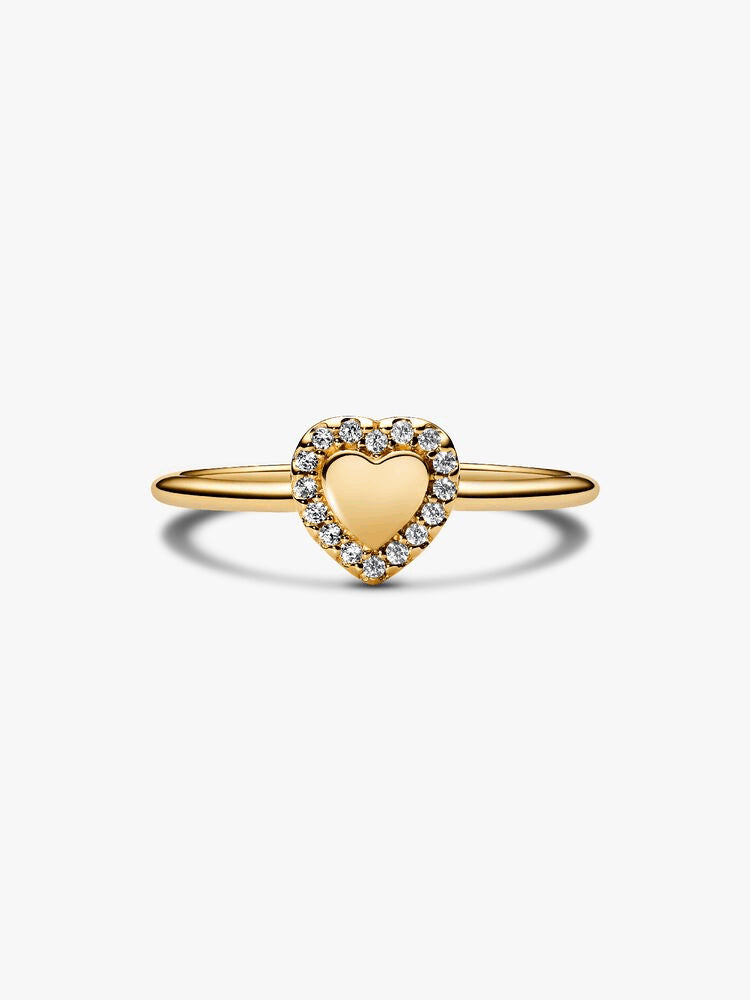 Engravable Heart Halo Ring