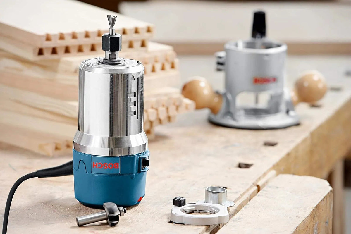 12-Amp 2.25 HP Wood Router Combo Kit With Plunge Router, Fixed Base And Variable Speed