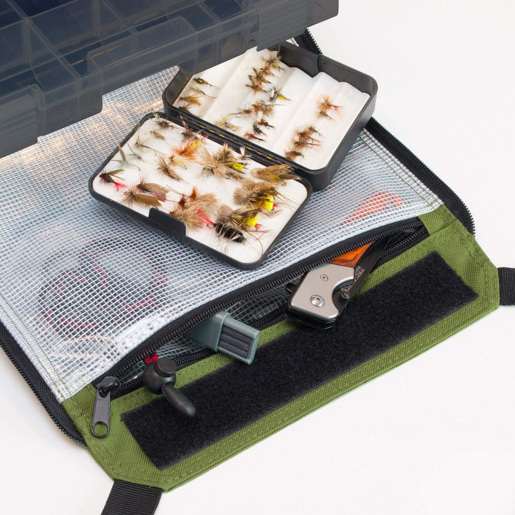Elkton Outdoors Waterproof Rolling Tackle Box Backpack With 5 Tackle Trays And 4 Rod Holders