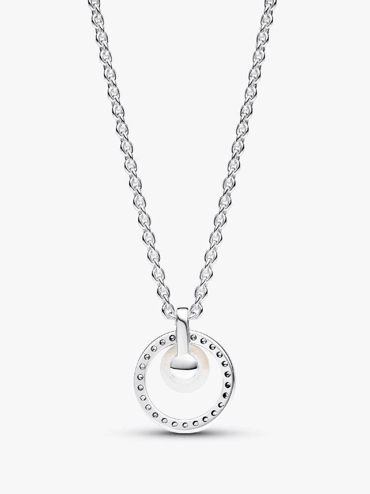 Treated Freshwater Cultured Pearl & Pavé Collier Necklace