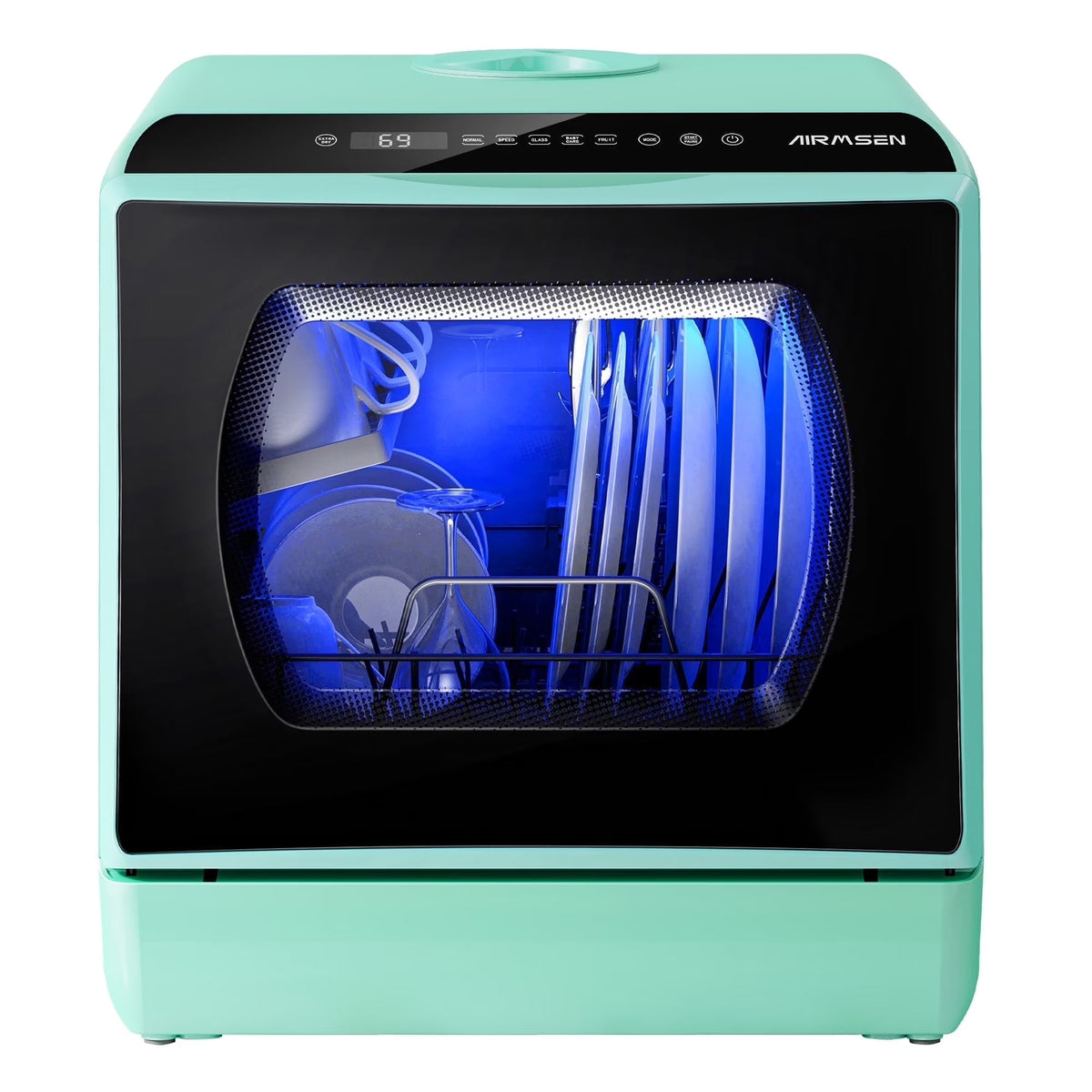 AIRMSEN Portable Countertop Dishwasher With 5L Built-In Water Tank And 5 Washing Programs - AE-TDQR03