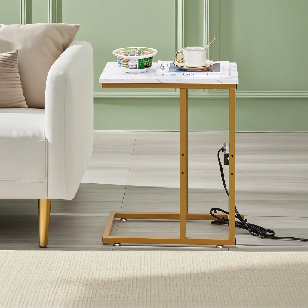 C-Shaped Sofa Side Tables, Set of 2, 11" D x 19" W x 24" H