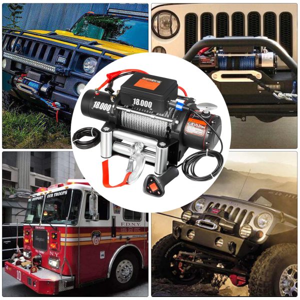 Electric Winch 18,000 lbs 12V Steel Cable