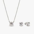 Pandora Era Lab-grown Diamond Pendant Necklace and Earring Set 2.00 carat tw 14k White Gold