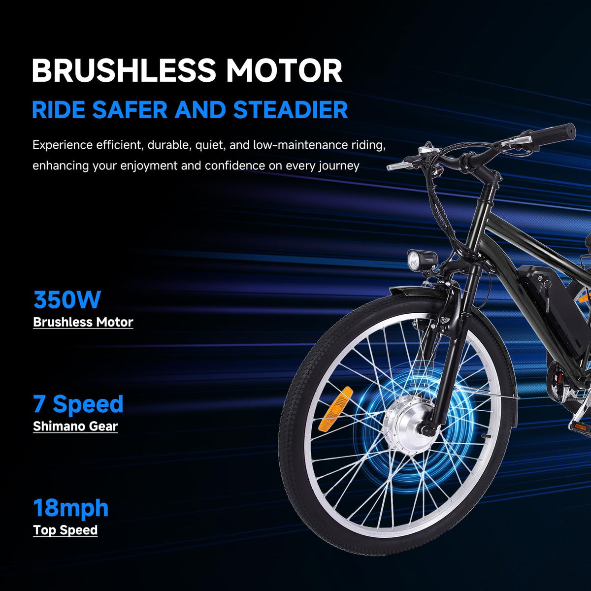 26 Inch Adult 3 Wheel Electric Tricycle With Basket, Fat Tires, 7 Speeds, 350W Motor, 36V 10Ah Battery - 0KT_3xfGu2r4etlrGenxGg69.