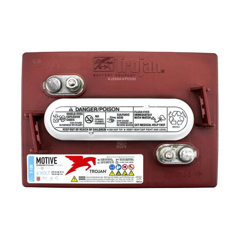 Trojan Battery 6V 225Ah Deep Cycle Flooded Lead Acid Golf Cart Batteries, 6-Pack 36V - T-105