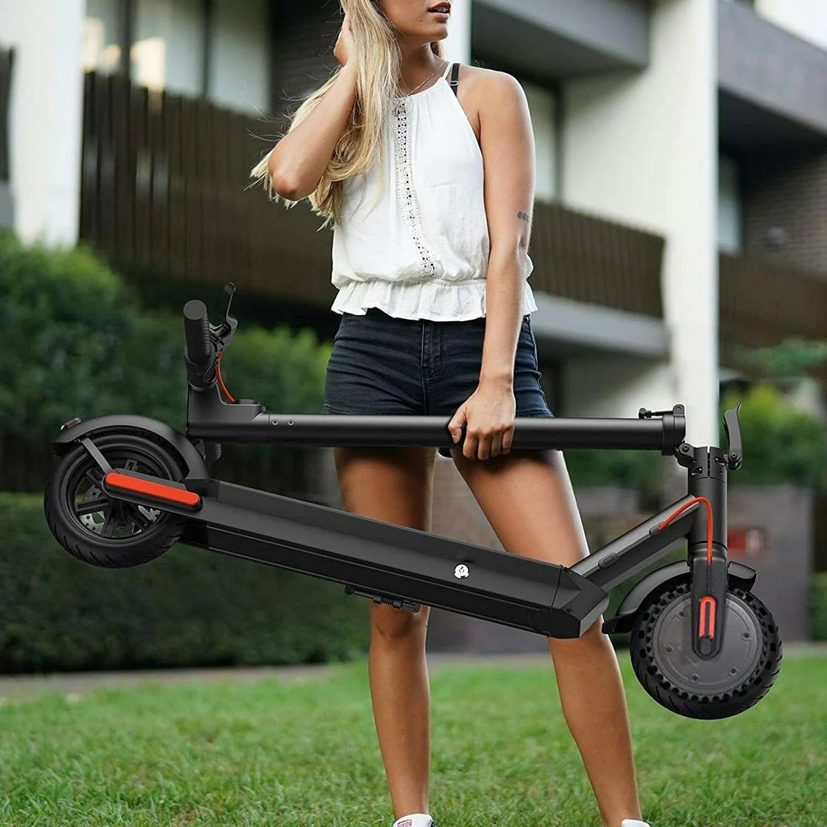 Foldable Electric Commuter Scooter For Adults, 350 Watt, Black